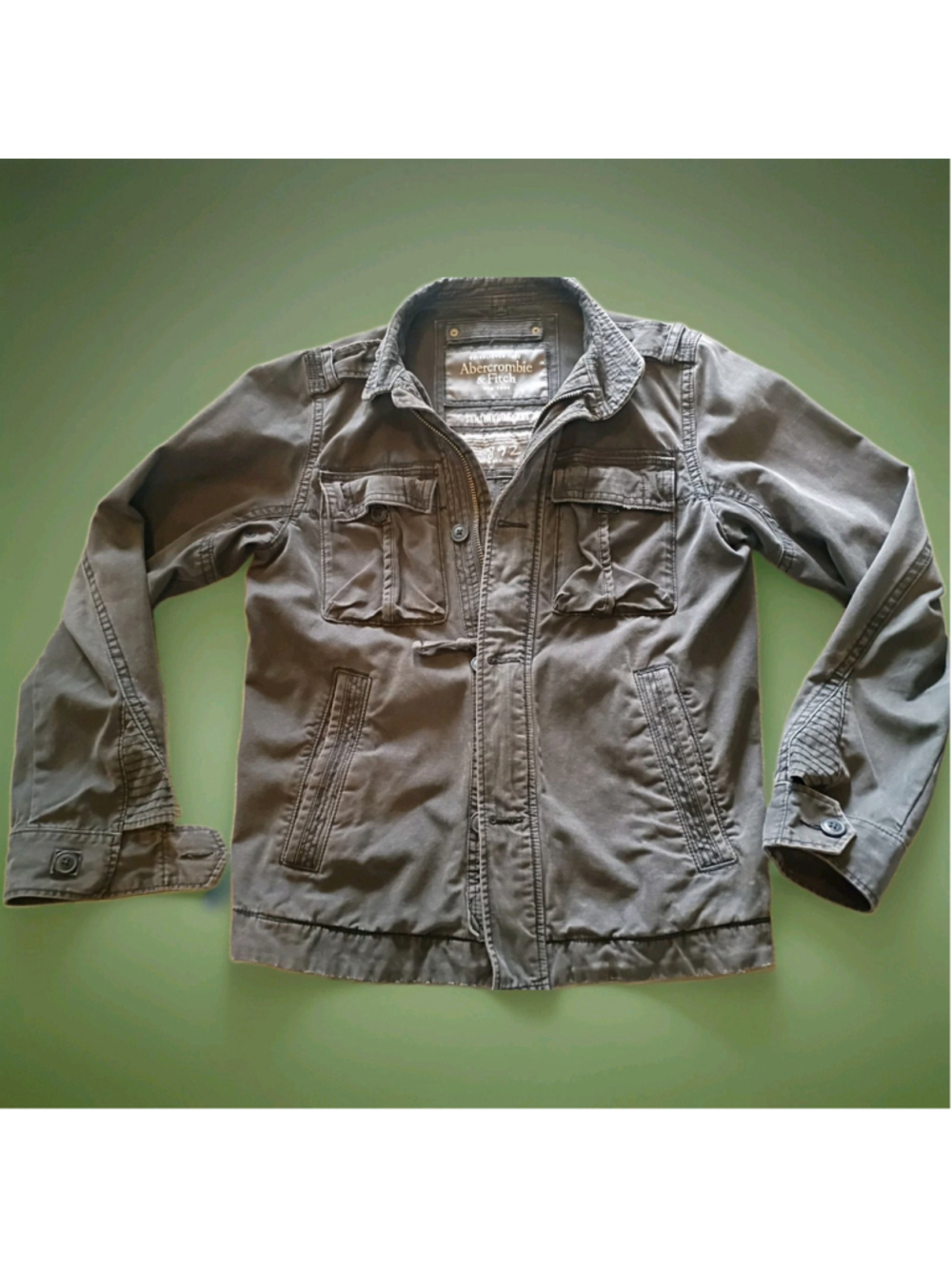 Abercrombie & Fitch VTG 2000s Sentinel Jacket-M-Gray Military Utility Logo Patch